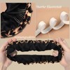 PUSCOBSY Satin Haargummi für Damen, Stoff Leopardenmuster Haargummis Scrunchie Ohne