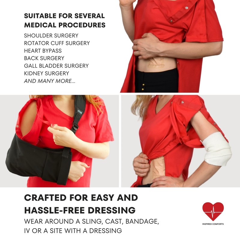 Post Surgery Shirt with Discreet Left & Right Side Snap