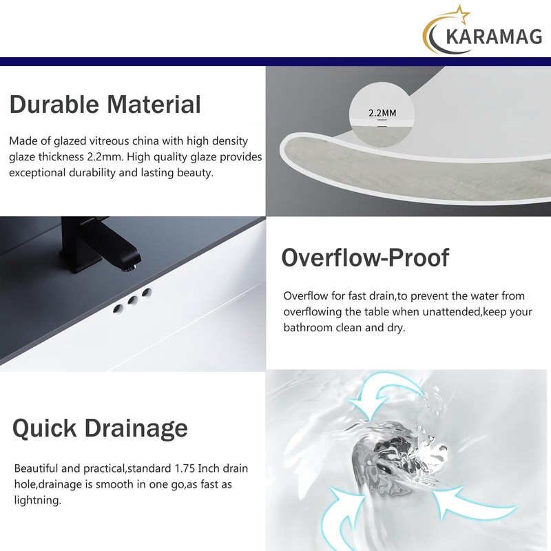 22 Inch Undermount Bathroom Sink Rectangle Undermount Sink White Ceramic