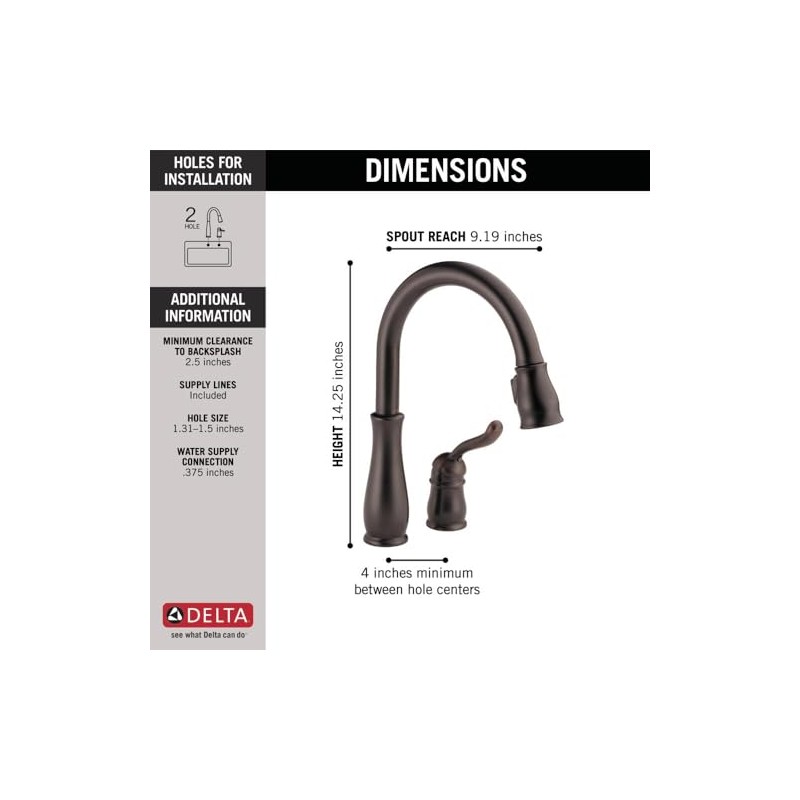 Delta Leland Oil Rubbed Bronze Kitchen Faucet with Pull Down