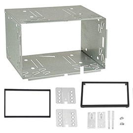 Sound-way Double DIN Car Radio Installation Kit, Universal Metal Dashboard, Radio Frame Cage for car stereo 100 mm with 2 fitting frames 6.2 "173x98 mm and 7" 178x102 mm