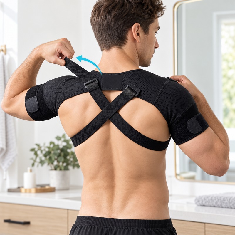 Adjustable Double Shoulder Brace – Breathable Neoprene Compression Support with