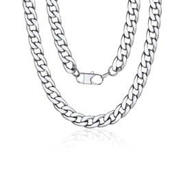 Men & Women Stainless Steel Curb Necklace Chain 20inches Neck Chain Mens & Womens Titanium Steel
