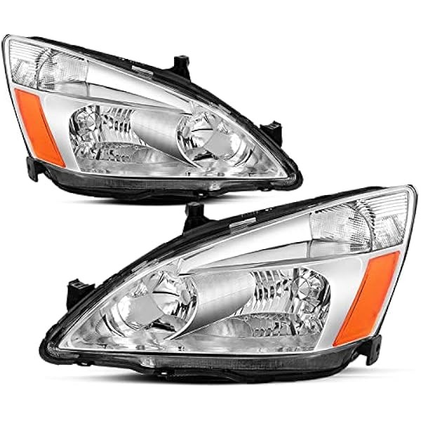 JSBOYAT Headlight Assembly Replacement for 2003-2007 Honda Accord Halogen Headlamp