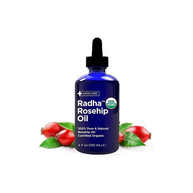 Radha Beauty Aceite de Rosa Mosqueta Orgánico 100% Puro, 120