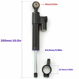 TDR Universal Fit Motorcycle CNC Steering Damper Stabilizer for Aluminium Linear GOLD 255mm High Precision Adjustable
