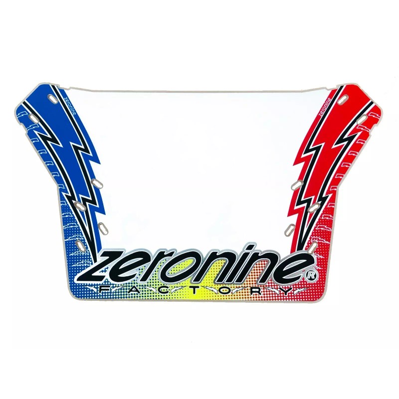 ZeroNine "Lightning Bolt" BMX Numberplate - Red/White/Blue