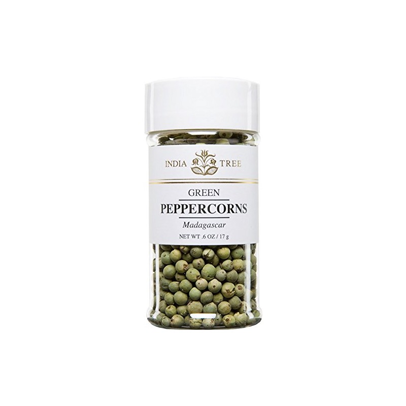 India Tree Green Peppercorns, 0.6 oz Jars (Pack of 3)