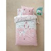 Vertbaudet Girls' Bedding Set Unicorns Soft Pink 140 x 200