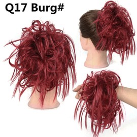 Messy Bun Hair Piece Hair Bun, Ponytail Hairpiece, Synthetic Hair Extensions, Hair Ties, Ponytail Hairpieces, Messy Hair Bun, Straight Hair, Bun for Women (Q17-Burg#)