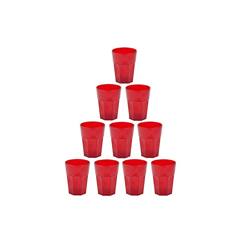 ENGELLAND - 10 x Plastic Cups Drinking Cups Red Cocktail