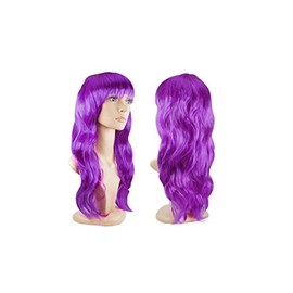 Matissa WOMEN'S LADIES LONG WAVY WIG FANCY DRESS COSPLAY WIGS POP PARTY COSTUME (Purple)