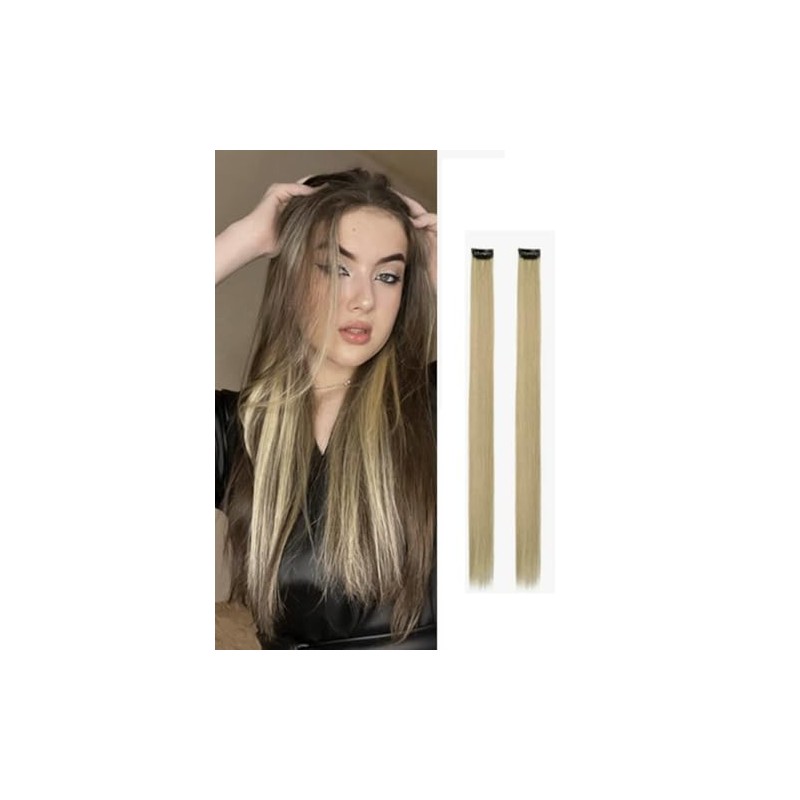 2 x Clip-In Hair Extension Highlights Streaks, Colourful Hair Highlights