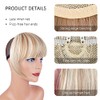 Flequillo rubio, clip rubio, clip grueso, natural, parte delantera completa,