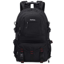 Nerlion 40L Hiking Backpack Travel Backpack for Men Women Camping Waterproof Outdoor Hiking Daypack Lightweight Backpack - Color: Black