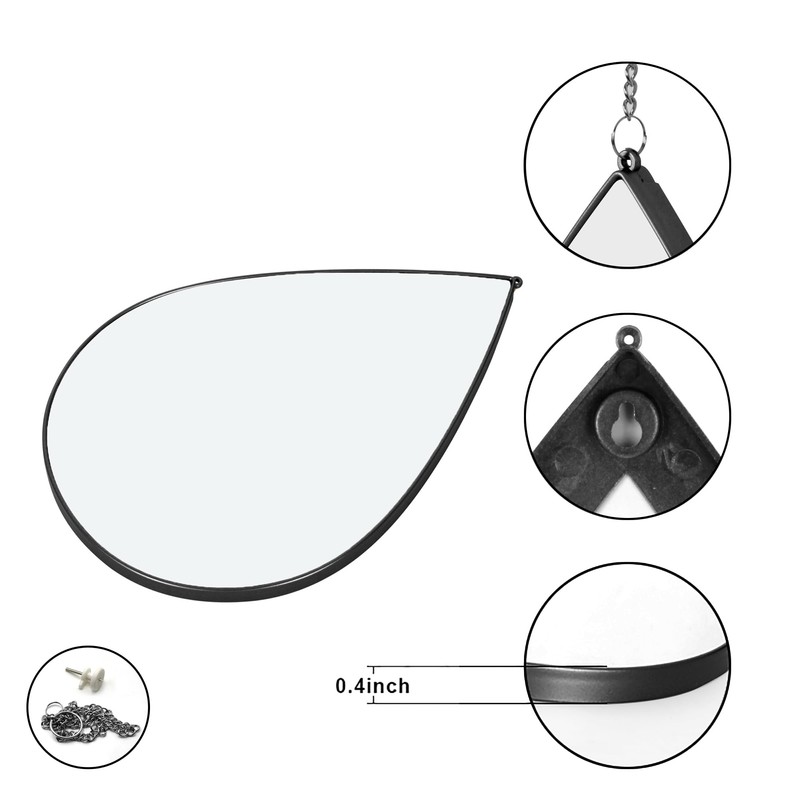 decanit Espejos negros para decoración de pared, espejos de lágrima