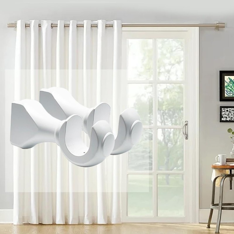 Wood Curtain Rod Brackets, MfhdgXAvs 2Pcs Wall Mount White Closet