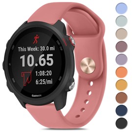 Meliya for Garmin Forerunner 245/55 Band, 20mm Replacement Band for Venu 2 Plus/Sq/Vivoactive 3/Vivomove HR/Forerunner 645/245 Music (Coral Red)