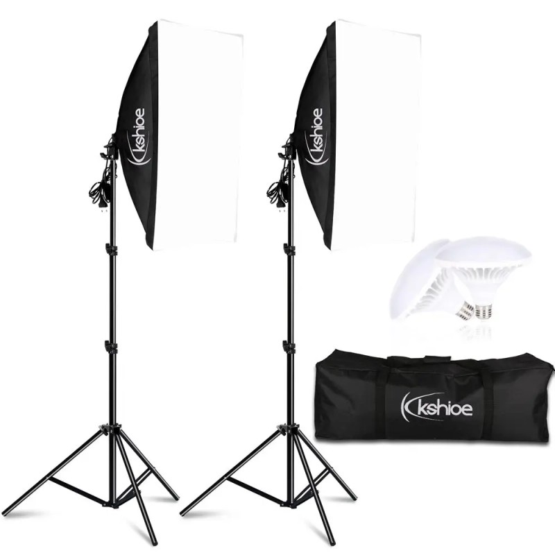 Kshioe 20" X 27" Instant Brightness Energy-Saving Black Softbox Lighting