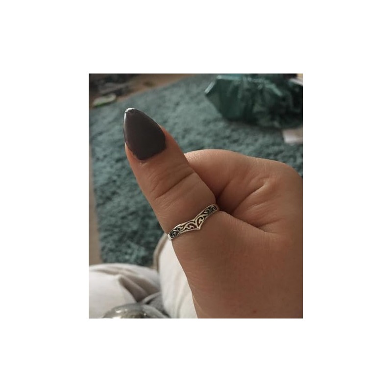 Solid 925 Sterling Silver Wishbone Pattern Ring in sizes G-Z