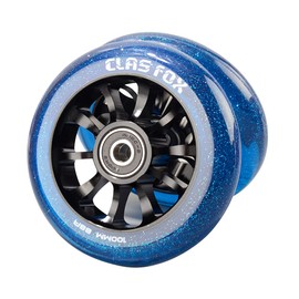CLAS FOX Pro Stunt Scooter Wheels 110 mm One Pair with ABEC-9 Ball Bearings CNC Metal Core (2 Pieces) (Transparent Blue)