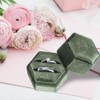 DONGKER Ring Box, 1 Piece Velvet Ring Box, Double Slots