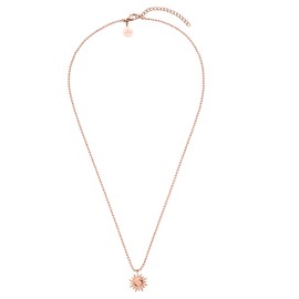 Purelei® Women's Sun Chain - Filigree Ball Chain with Stainless Steel Sun Pendant (18K Gold Plated, Silver, Rose Gold) | Adjustable Length 50/55 cm, Stainless Steel, Abalone