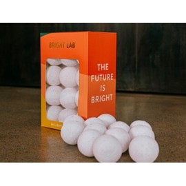 Bright Lab Cotton Ball Lights - UL Incandescent String Lights for Wedding & Indoor Girls Room Decor - Hanging White Lights for Christmas Indoor, Plug in Outdoor & Fairy Spring Decor (White)