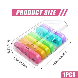 Larfraecy Tablettenbox 7 Tage Morgens Mittags Abends, Tragbare Pillendose, Wöchentlicher Pillendose 7 Tage 3 Fächer Große Fächer, für Medikamente, Vitamine, Fischöl, Nahrungsergänzungsmittel usw