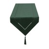 SANLEHAUSE Table Runner Linen Dark Green 32 x 220 cm,