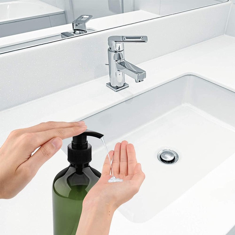 3 x 500 ml pump bottles, shampoo bottle, dispenser bottle,