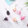[TTETNLY] 3pcs Pig Design Key Chain LED Keychain Flashlight Sound