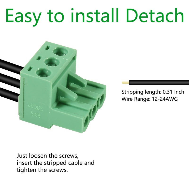 ALAMSCN 10 Sets 3 Pin Pluggable Terminals 5.08 mm Pitch