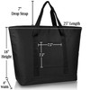 DALIX 25" Large Insulated Tote Bag w/Zipper Leakproof in Black