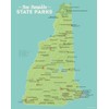 New Hampshire State Parks Map 11x14 Print (Green & Aqua)