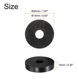 QUARKZMAN Pack of 12 Rubber Washers Rubber Spacer Sleeves 50 mm OD 14 mm ID 10 mm Height Round Anti-Vibration Spacer Rubber Bushing Seals Thick Rubber Washers for Home Car Accessories