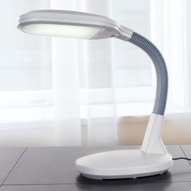 Lavish Home 72-L1195 LED Sunlight Desk Lamp with Dimmer Switch (White), 9.5" x 7"x26"