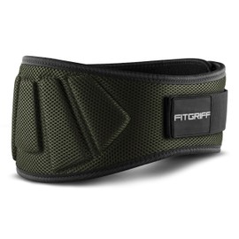 Fitgriff® Weight Lifting Belt V1, Fitness Belt for Bodybuilding, Weight Lifting, Crossfit Training, for Women and Men, green