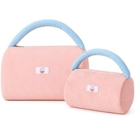 Cosmetic Bag Organizer Travel, Compact Lightweight Accessory for Travel and Daily Use - s 2 Piece Corduroy Makeup