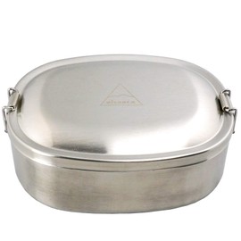 Takara Trading shasta Stainless Steel Lunch Box TWS-C-002 Silver Long Diameter: 6.5 inches (16.5 cm), Short Diameter: 4.9 inches (12.5 cm), Depth: 2.4 inches (6 cm)