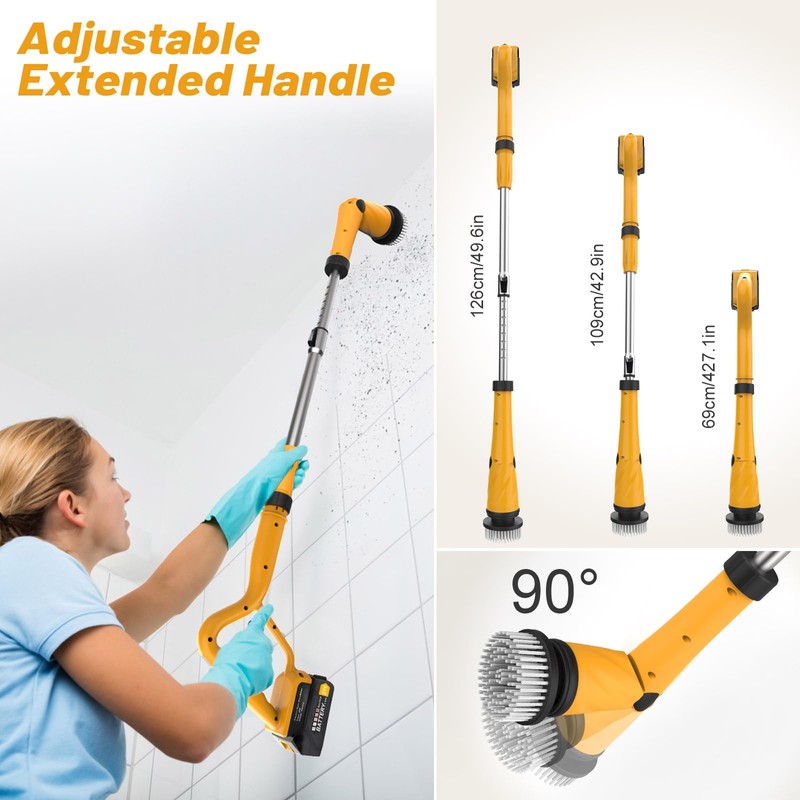 Qimedo 1500 RPM Electric Spin Scrubber with Two Batteries Q2