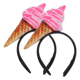 2pcs Cream Headband for Women Cute Cone Design Hair Accessories for Costume Parties Face Washing and Makeup Application