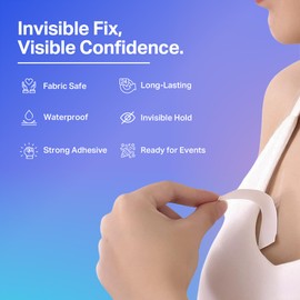 VENTEUR Fashion Clothing Tape – Strong Double-Sided Adhesive Tape for Clothing, Fabric Safe Clothing Tape for All skin shades, Waterproof Strips of Body Tape