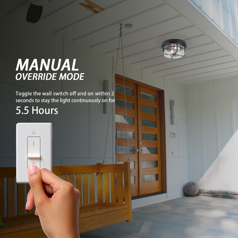 CALOKES Motion Sensor Outdoor Flush Mount Ceiling Light - Sleek