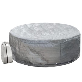 UCEDER Insulated Inflatable Hot Tub Cover,Round Spa Thermal Cover with External Heater/Pump Install Door Design,Energy-Saving and Eco-Friendly for Keeping Warm(Silver, 77" D x 28”H)