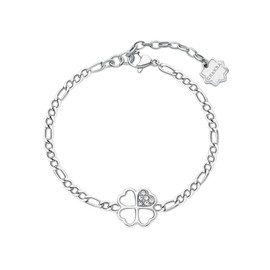 Brosway BHKB141 Women's Bracelet with Clover Leaf Symbol Stainless Steel | CHAKRA Collection, Stainless Steel, Crystal