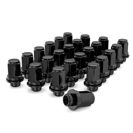 EZISOE 24PCS M12x1.5 Black Wheel Lug Nuts, 13/16 Hex 1.87" 47mm Length Mag Washer Style Black Lug Nuts for Tacoma/4 Runner/SR5/TRD/FJ Cruiser/GX460, OEM+Factory Replacement