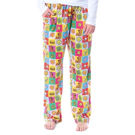 Scooby-Doo Womens' Relp Paw Print Square Icons Sleep Pajama Pants (Medium) Multicolored