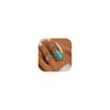 Turquoise Rings for Women Silver Stackable Knuckle Thumb Rings Western