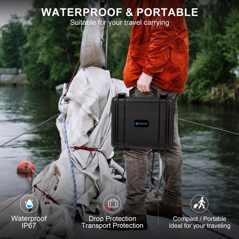 Lekufee Waterproof Hard Carrying Case for DJI Mini 4 Pro/4/3